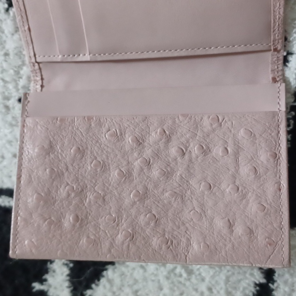Gianni Versace Genuine Ostrich Blush Pink Card Wallet - Picture 4 of 7